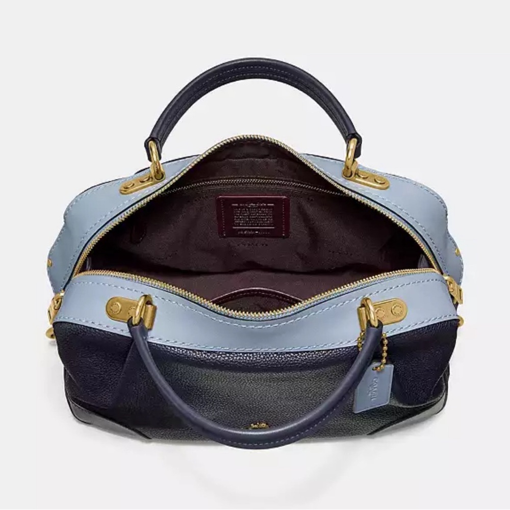 NWT Coach Lane Hues of Blues Colorblock Satchel MSRP$395 SOLD OUT ONLINE - Picture 13 of 16